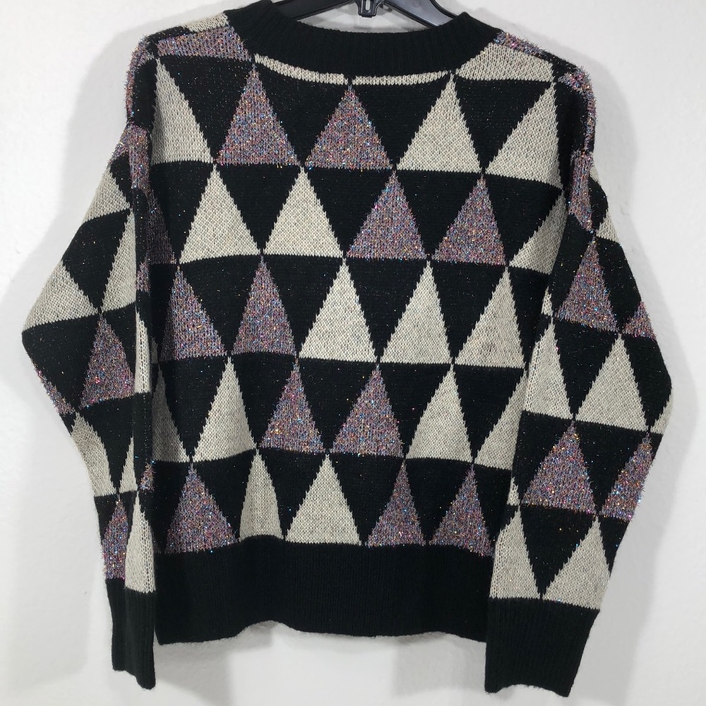 Women's Metallic Glitter Crew Neck Sweater Sz S, M
